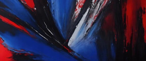 Naklejka premium Abstract Red, black and light blue brush painting texture