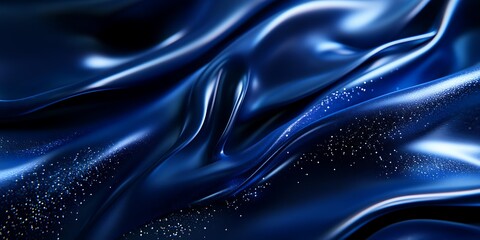 Obraz premium Smooth, dark blue fabric with sparkling texture.