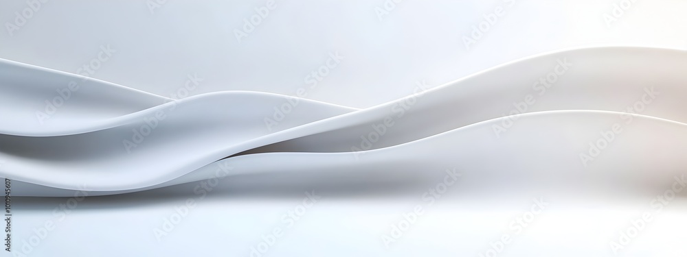 Poster a simple,yet captivating image featuring a pristine white background with subtle shades,soft curves,