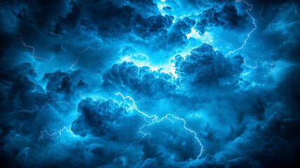 Obraz premium Dramatic Clouds Gather as a Lightning Storm Looms Over the Darkening Sky