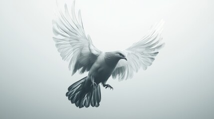 Obraz premium Majestic Bird Soaring Through Polluted Skies in Photorealistic 8K Quality