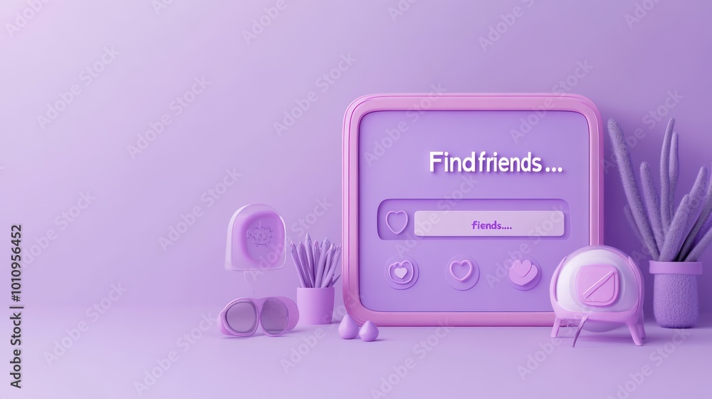 Canvas Prints A pastel-themed digital interface promoting social connectivity and friendship.