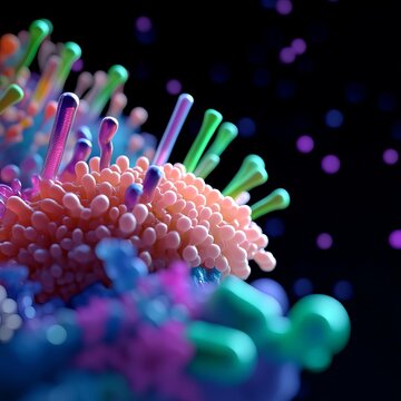 Archaeal prokaryotes in extreme environments, extremophiles, 3D illustration