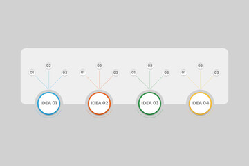 Creative Four-Step Flowchart for Idea Presentation