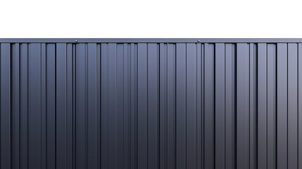 Modern metal black panel fence isolated on transparent background, , clipping paths for design and decoration