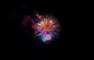 Colorful fireworks display against a dark night sky.