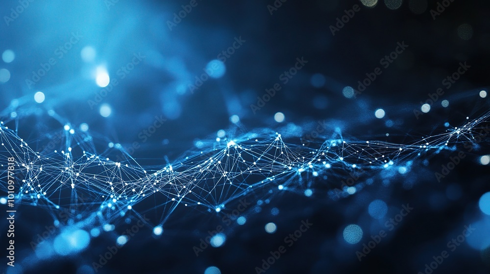 Poster abstract blue network connection background