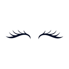 Eyelashes icon vector. Closed eyes illustration sign. Makeup symbol or logo.