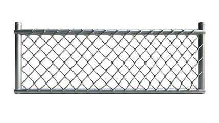 Open metal wire mesh fence with lightweight isolated on transparent background, , clipping paths for design and decoration