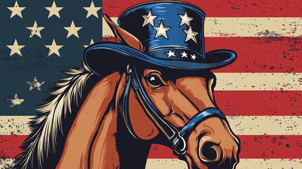 Celebrating National Day of the Horse with a patriotic-themed horse portrait