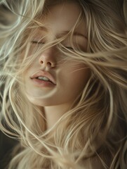 Fototapeta premium Blonde woman with flowing hair