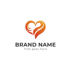 creative heart and love logo template