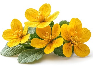 Fototapeta premium a row of yellow flowers