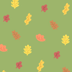 秋色の落ち葉スクエアパターン壁紙⭐︎