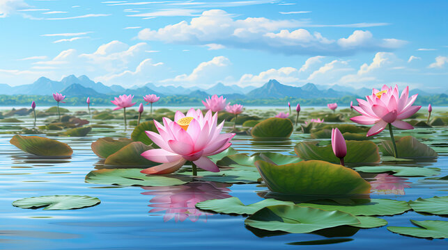 lotus flower in the lake