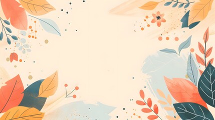 Crisp Fall Foliage: Digital Artwork with Copy Space for Thanksgiving Promotions