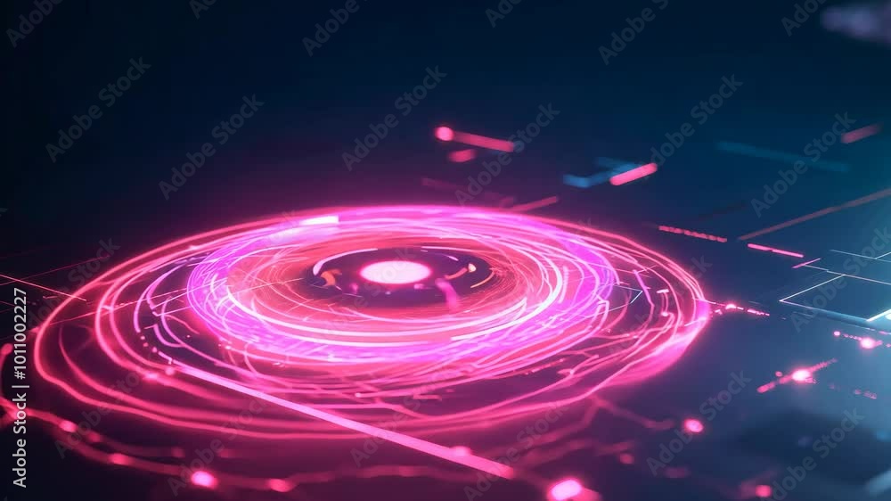 Aufkleber A computer screen with a blue background and red and blue lines