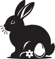 vector silhouette of banny on white background