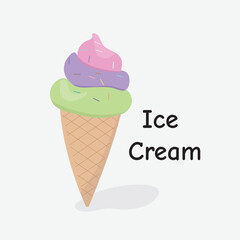 Ice Cream Vector Illustration: Sweet Summer Frozen Treat