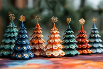 Colorful Paper Christmas Trees for Festive Decor