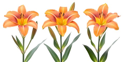 Fototapeta premium orange lily flower on white