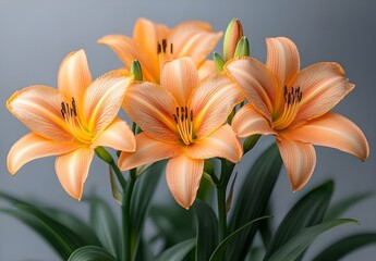 Obraz premium orange lily flower on white