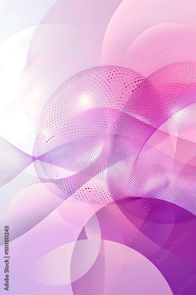 Poster vibrant pink abstract backdrop featuring intersecting geometric shapes in a harmonious composition o