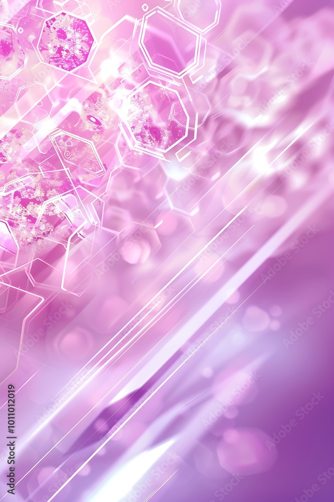 Poster vibrant pink abstract backdrop featuring intersecting geometric shapes in a harmonious composition o