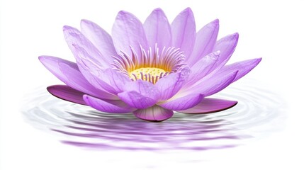 Fototapeta premium Elegant Purple Lotus Flower on Calm Water Surface