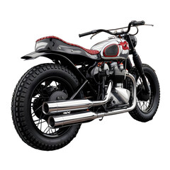 Obraz premium Vintage Chrome Motorcycle vector Illustration with Retro Sunset and Bold Graphic Design Elements