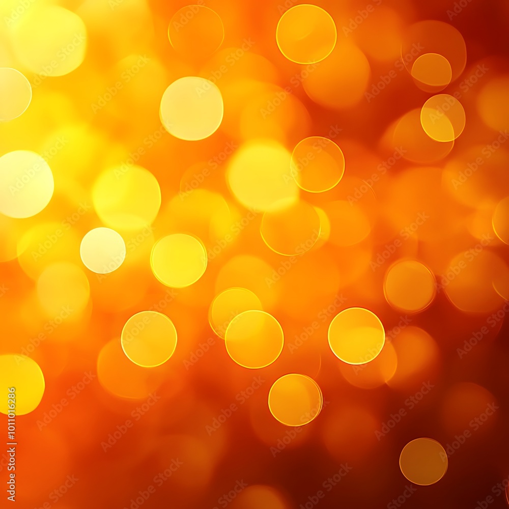 Poster abstract orange bokeh background, generative ai