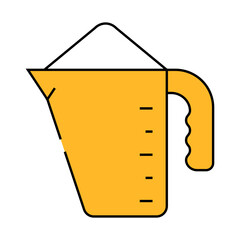 measuring cup with powder line icon vector. measuring cup with powder sign. isolated symbol illustration