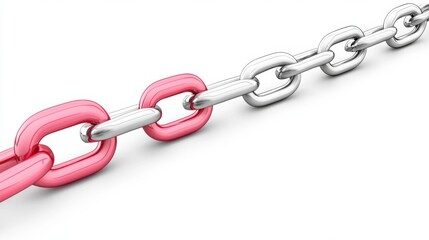 Colorful Chain Links in Red and Silver Design