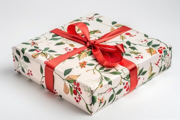 Vibrant Christmas gifts with festive decorations arranged on a white background.