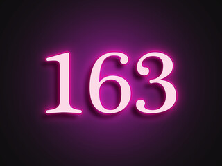 Pink glowing Neon light text effect of number 163.