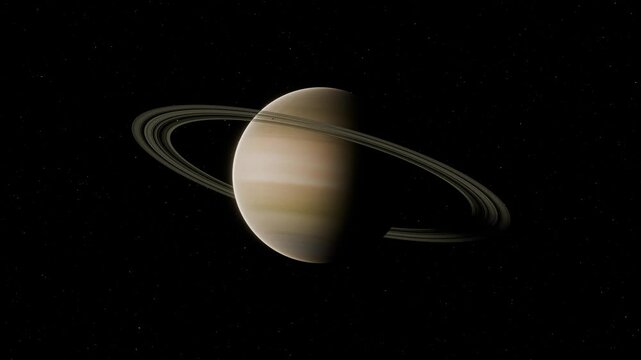 Saturn with rings 3D Space and Planet Visualization animation UHD 4K 06