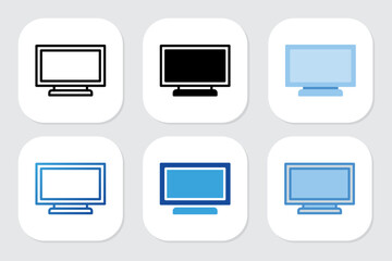 Monitor icons with various design styles