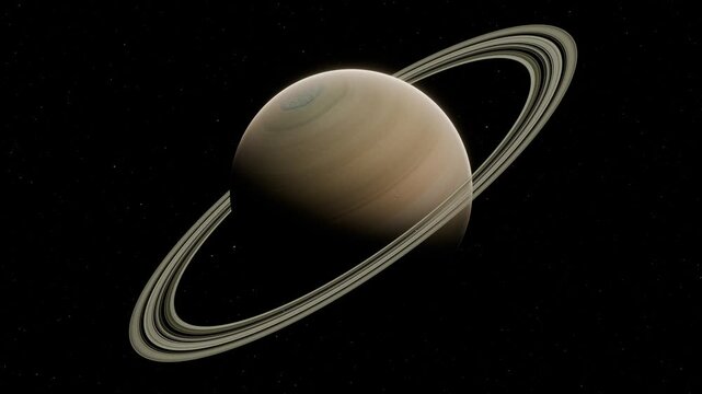 Saturn with rings 3D Space and Planet Visualization animation UHD 4K 05