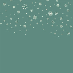 Falling down confetti background. Christmas border, snowflake border. Christmas backdrop. Celebration Christmas, New Year or birthday party repeating backdrop. Vector