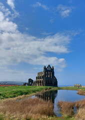Whitby Abbey ruins on a sunny day