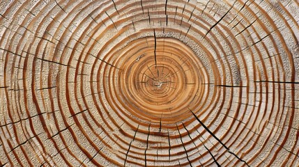 Naklejka premium Annual Growth Rings of a Tree Trunk Display Natural Patterns and Textures in a Close-Up View