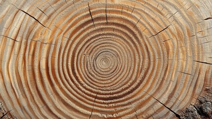 Fototapeta premium Annual Growth Rings of a Tree Trunk Display Natural Patterns and Textures in a Close-Up View