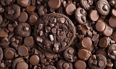 chocolate cookie background, Generative AI 