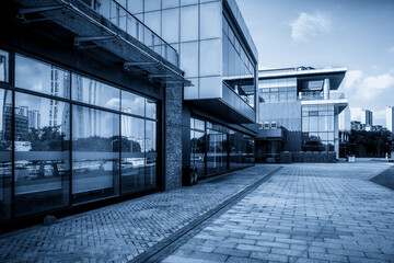 Modern Urban Architecture in Blue-Toned Environment