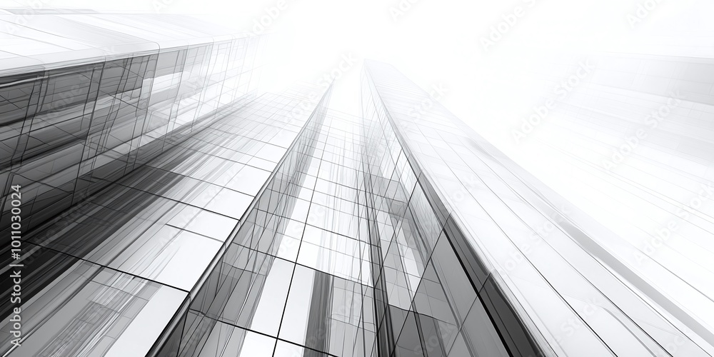 Poster abstract building structure with geometric shapes and urban design, contemporary architecture backgr