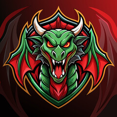 Obraz premium Dragon mascot esport game logo illustration for sport game team