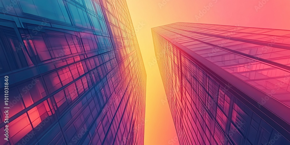 Poster abstract building structure with geometric shapes and urban design, contemporary architecture backgr