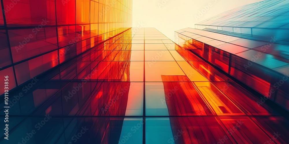 Poster abstract building structure with geometric shapes and urban design, contemporary architecture backgr
