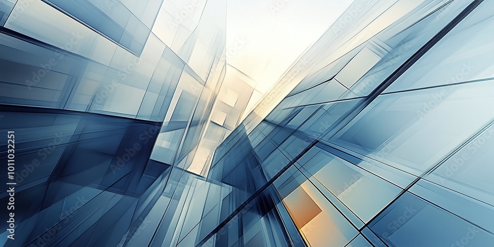 Poster abstract building structure with geometric shapes and urban design, contemporary architecture backgr
