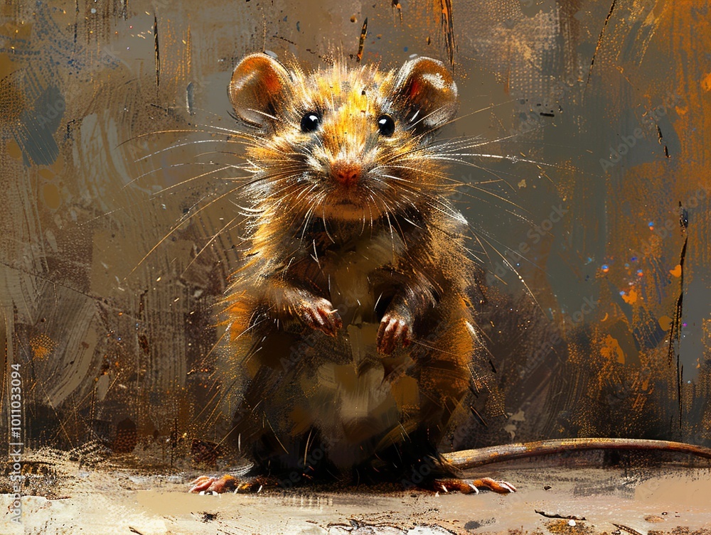 Poster Close Up Portrait of a Cute Mouse